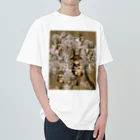 Mioluckypinkyの兜　サムライ　猫　　桜　盆栽　 Heavyweight T-Shirt