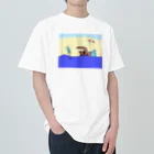 atelier_lapislazuliのくまはにわ 海水浴 ヘビーウェイトTシャツ