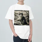 猫XショップX猫の白夜の猫クン ヘビーウェイトTシャツ