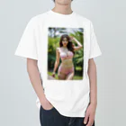 AI美女大好きクラブの「海辺の恋模様: AI美女のビーチウェア・ファンタジー」vol248 Heavyweight T-Shirt