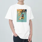 AQUAMETAVERSEの花ブランコに揺られ喜ぶ女の子　ラフルール　1859 Heavyweight T-Shirt