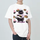 なまけものとみんなの太っちょ黒猫パティシエ Heavyweight T-Shirt