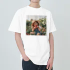 AQUAMETAVERSEの苺狩りで口にほうばんでいる女の子　ラフルール　1859 Heavyweight T-Shirt