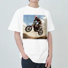 Bikers' Galleryのモトクロス ジャンプシーン アート オフロード バイク Heavyweight T-Shirt