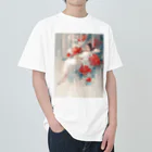 AQUAMETAVERSEの花の空間の中の美女　なでしこ1478 ヘビーウェイトTシャツ