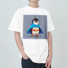 ganeshaのスーパーヒーローのマントを着たかわいいペンギン ヘビーウェイトTシャツ