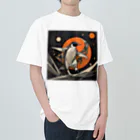 AI Fantasy Art Shopのmoonlit penguin③ Heavyweight T-Shirt