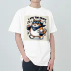 Onkakaka shopのたべねこToo much ヘビーウェイトTシャツ