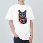 japanese-creatorの猫　デザインTシャツ　アート　グラフィック ヘビーウェイトTシャツ