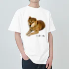 柴犬しばわんこhana873の伏せ？してる柴犬さん ヘビーウェイトTシャツ