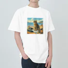 peace2024の海辺の仕事猫 Heavyweight T-Shirt