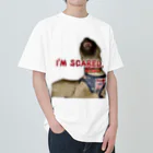 毛玉のおうちチャリティーグッズ販売suzuri部のI'M SCARED. Heavyweight T-Shirt