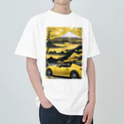 JapanCarStyleの黄色いスポーツカーと日本の風景2 Heavyweight T-Shirt