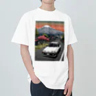 JapanCarStyleの白いスポーツカーと日本の風景2 Heavyweight T-Shirt