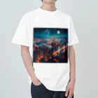 Teesignsの月夜に輝く未来都市 Heavyweight T-Shirt