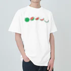 ☀️ひなたぼっくすの🍉スイカの満ち欠け(横) ヘビーウェイトTシャツ