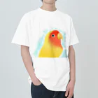 まめるりはことりのほんわかコザクラインコ　ルチノー【まめるりはことり】 ヘビーウェイトTシャツ