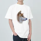 愛犬太郎のグッズの太郎の横顔【柴犬】 ヘビーウェイトTシャツ