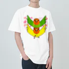 まめるりはことりのラブリーコザクラインコ【まめるりはことり】 ヘビーウェイトTシャツ