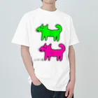 柴犬しばわんこhana873のしばいぬさんたち(ピンクと黄緑)柴犬さんたち Heavyweight T-Shirt