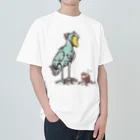 Cɐkeccooのハシビロコウとサカナ‐カラフル ヘビーウェイトTシャツ