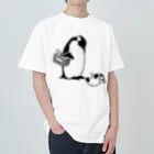 ichomaeのスーパーで駄々をこねるペンギン ヘビーウェイトTシャツ