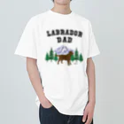 ハッピー・ラブラドールズの　Labrador Dad チョコレートラブラドール Heavyweight T-Shirt