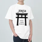 あさやけ洋品店のJINJA（黒） ヘビーウェイトTシャツ