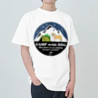 Kazunari0420のCamp with dog (ボーダーコリー　レッド） ヘビーウェイトTシャツ