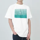 haluのseasidecommune ホワイト ヘビーウェイトTシャツ