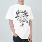 mincruのおとぼけ顔のウパさん_モノクロver ヘビーウェイトTシャツ