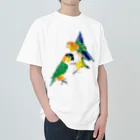 piyopiyobrandのシロハラインコたち Heavyweight T-Shirt