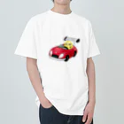 Cody the LovebirdのChubby Bird レーシングカーに乗ったセキセイインコ Heavyweight T-Shirt