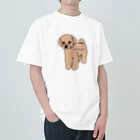 虹色PLUSの可愛いトイプードル犬 ライトブラウンカラー Heavyweight T-Shirt
