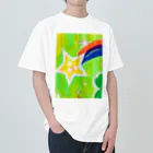 🐶シュナといろいろ🎨の流れ星　(グリーン) ヘビーウェイトTシャツ