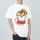 イラスト MONYAAT のPIZZAゲットした　ポメラニアン Heavyweight T-Shirt