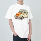 くりたまお絵かき制作所の水彩レトロカー。 Heavyweight T-Shirt