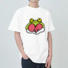 ぴょろりんちょ🐤のバジェットかえるハートTシャツ ヘビーウェイトTシャツ