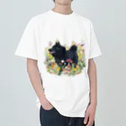 Doggie Freaksのお花畑のスキッパーキ Heavyweight T-Shirt