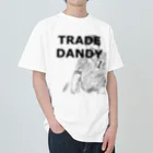 ニポトレ本舗☆投資家とトレーダーに捧ぐのTRADE DANDY 001 ストリートトレードダンディおじさん001 ヘビーウェイトTシャツ