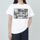 生物＝ケモノのヲ店のブリキ　モノクロ ヘビーウェイトTシャツ