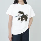 もんとみ | もっちり動物造形作家の散歩から帰りたくない黒柴 ヘビーウェイトTシャツ