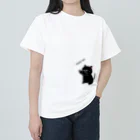 ねこふく本舗のHold me(黒） ヘビーウェイトTシャツ