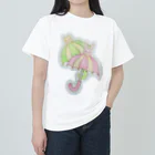 あしゅくまのうさぎ傘とねこ傘 ヘビーウェイトTシャツ