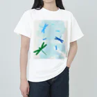 ヘーゼル色のどんぐりまなこの青空にとんぼ① ヘビーウェイトTシャツ