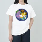 c-ma+の紫陽花ときつねとたぬき ヘビーウェイトTシャツ