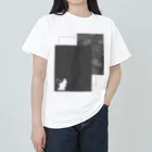 いろはにゃんこ堂の羽ねこさん(和柄/灰色) Heavyweight T-Shirt