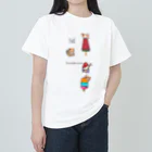 kayanoko worksの夏の猫ちゃん　（スイカ） Heavyweight T-Shirt
