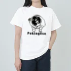 ユニークなワンちゃんデザインのお店のユニークなペキニーズグッズ ヘビーウェイトTシャツ