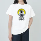 カワウソとフルーツのUSO（黒文字） Heavyweight T-Shirt